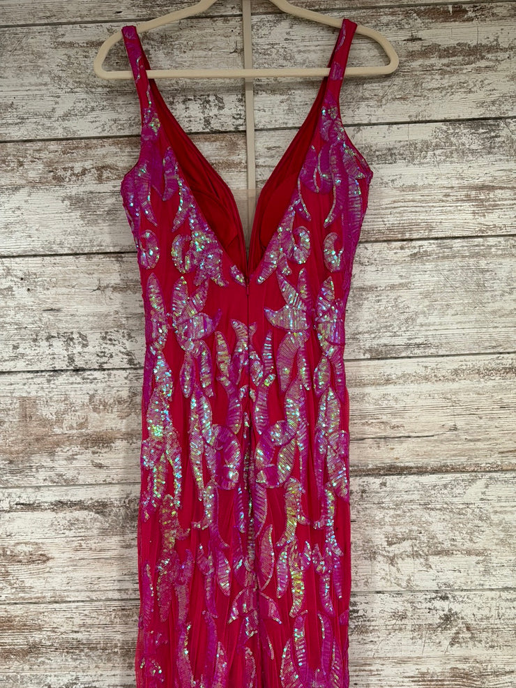 PINK SPARKLY LONG EVENING GOWN