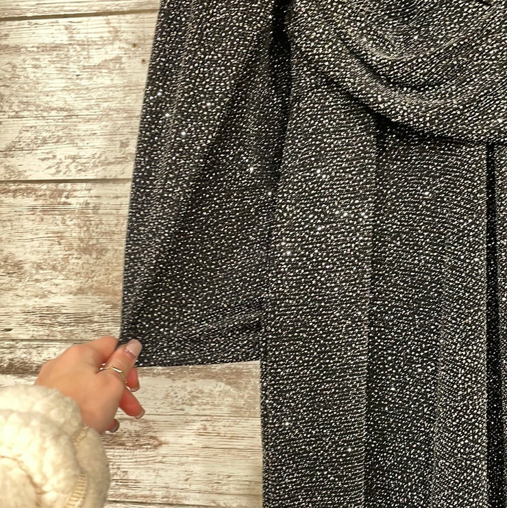 BLACK/SILVER SPARKLY LONG DRES