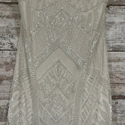 WHITE BEADED LONG DRESS (NEW)