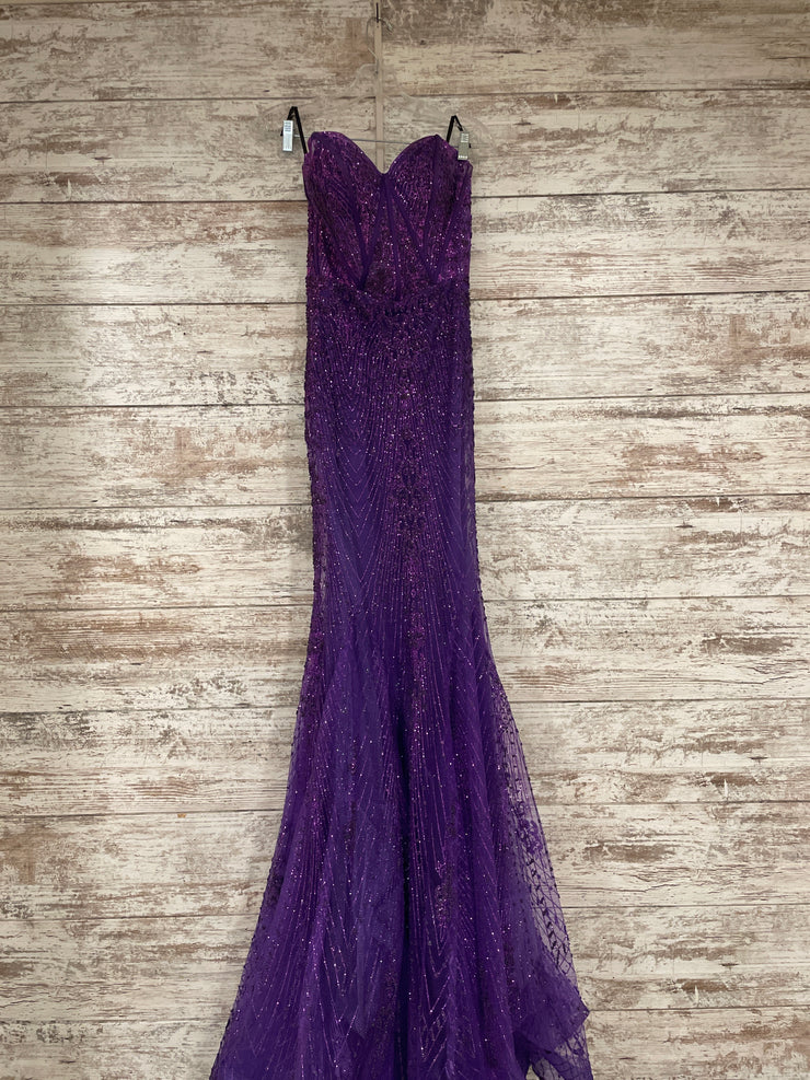 PURPLE SPARKLY MERMAID GOWN