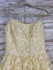 YELLOW/FLORAL A LINE GOWN