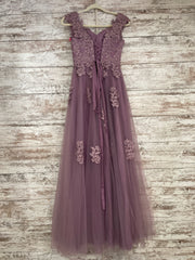 LAVENDER/FLORAL A LINE GOWN