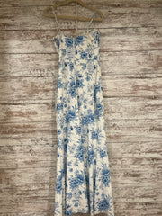 BLUE/WHITE FLORAL LONG DRESS