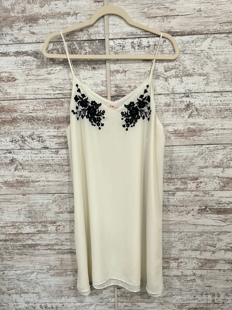 IVORY/BLACK SLIP DRESS