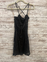 BLACK SPARKLY SHORT DRESS