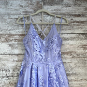 LAVENDER/FLORAL A LINE GOWN