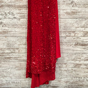 RED SEQUIN LONG EVENING GOWN