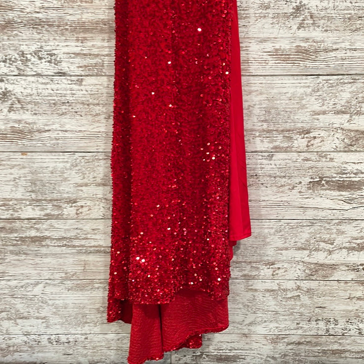 RED SEQUIN LONG EVENING GOWN