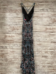 BLACK/COLORFUL BEADED DRES-NEW
