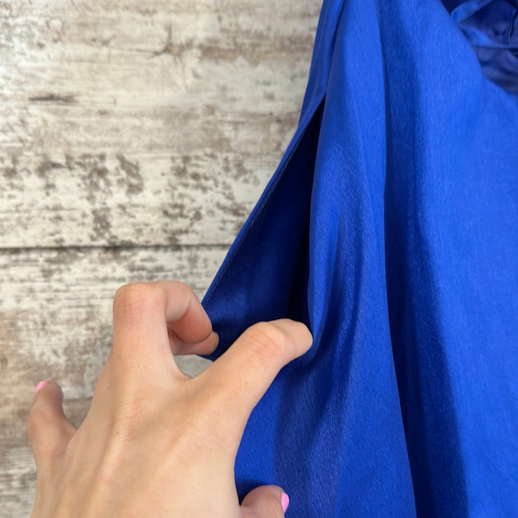 ROYAL BLUE A LINE GOWN