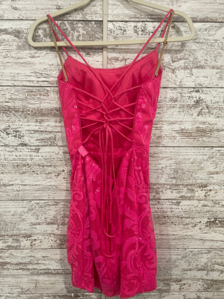 PINK SPARKLY SHORT DRESS
