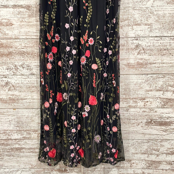 BLACK/FLORAL LONG DRESS
