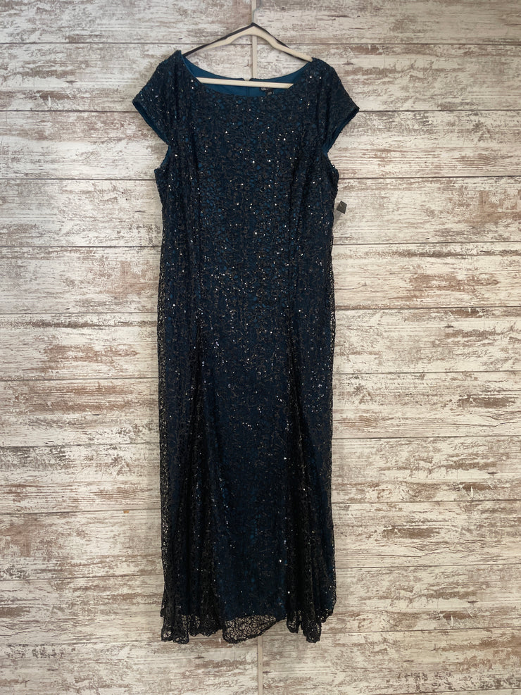 TEAL/BLACK LONG DRESS (NEW)