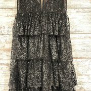 BLACK LAYERED A LINE GOWN -NEW