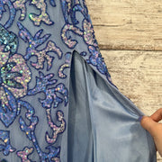 BLUE/PINK SEQUIN LONG DRESS