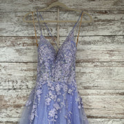LAVENDER SPARKLY A LINE GOWN