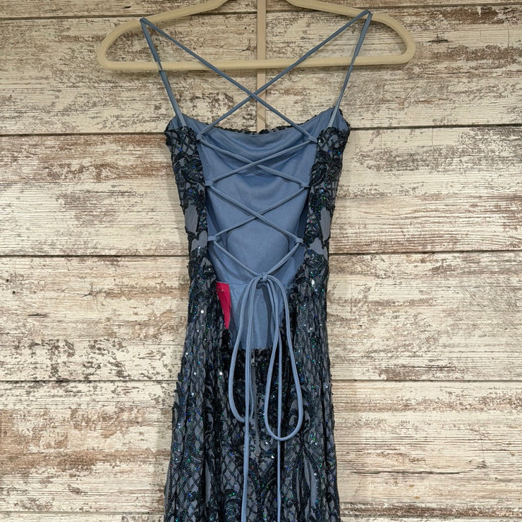 BLUE SPARKLY LONG DRESS
