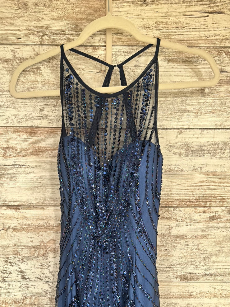 NAVY SPARKLY LONG DRESS