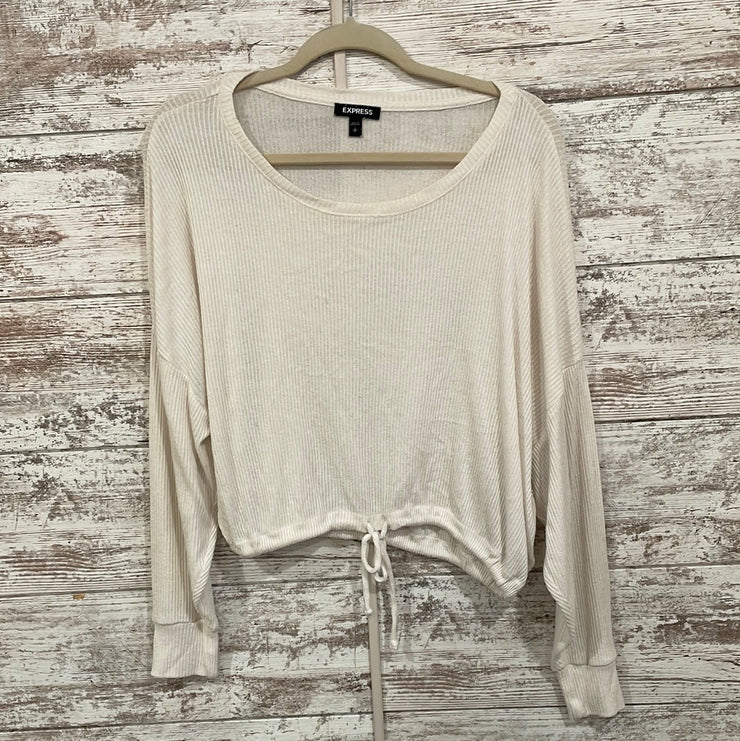 IVORY DRAWSTRIP LONG SLEEVE TO