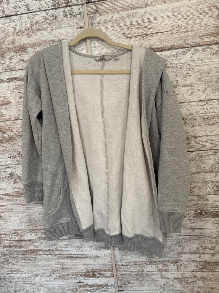 GRAY OPEN SWEATSHIRT HOODIE