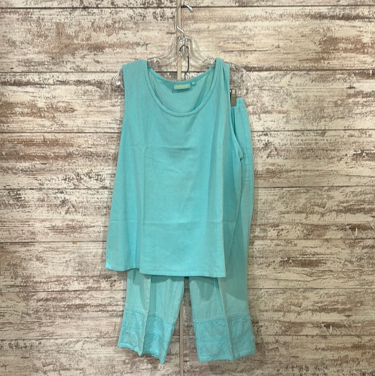 BLUE 100% COTTON PANTS/TOP SET