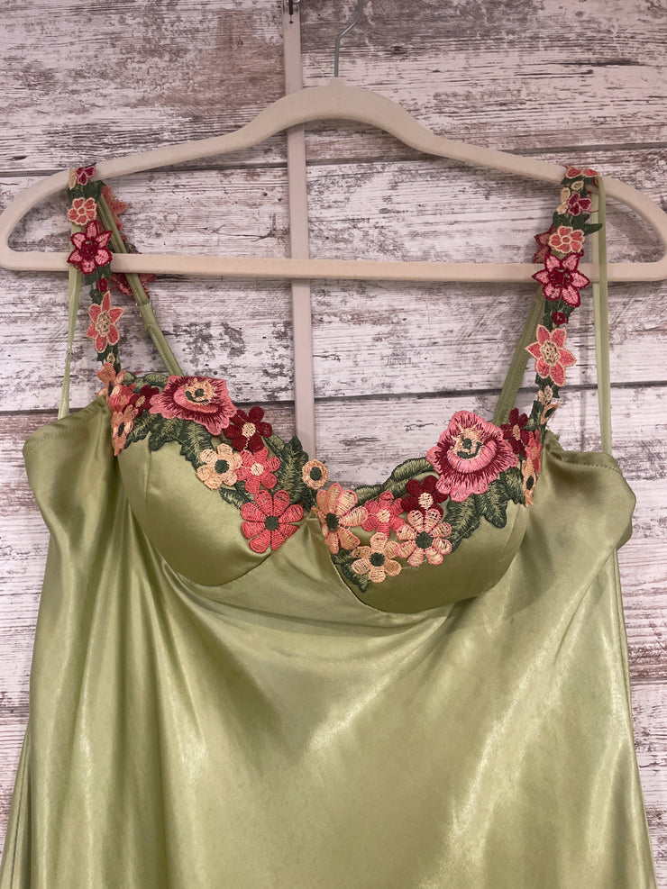 GREEN/FLORAL TOP LONG DRESS