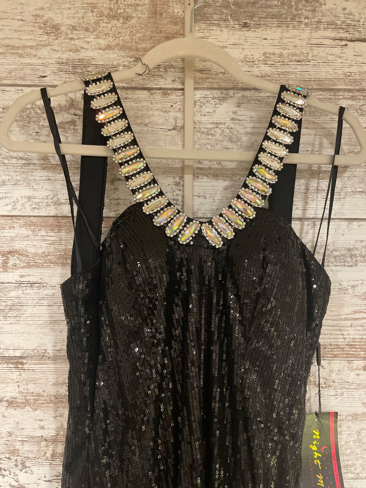 BLACK SPARKLY LONG DRESS (NEW)