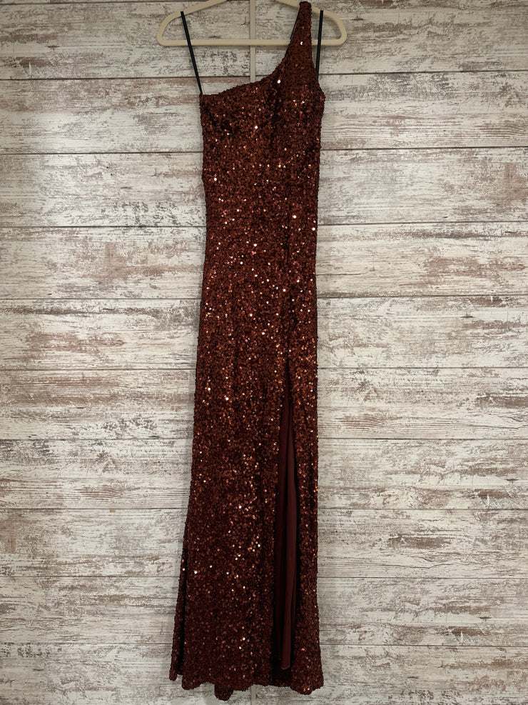 BROWN SPARKLY LONG DRESS (NEW)