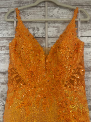 ORANGE SPARKLY LONG DRESS