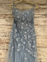 BLUE/FLORAL MERMAID GOWN