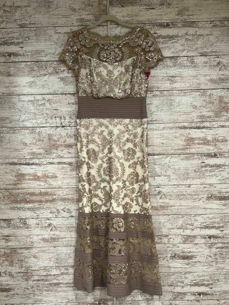 TAN/IVORY FLORAL LONG DRESS