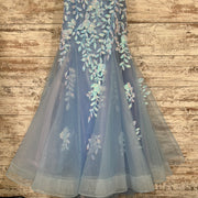 BLUE/PINK FLORAL MERMAID GOWN