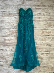 TEAL SPARKLY MERMAID GOWN