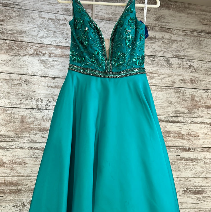 GREEN A LINE GOWN