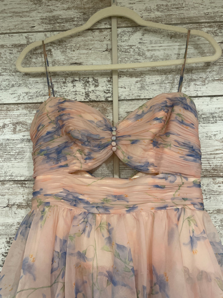 PINK/FLORAL TIERED A LINE