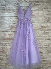 LAVENDER/FLORAL A LINE GOWN