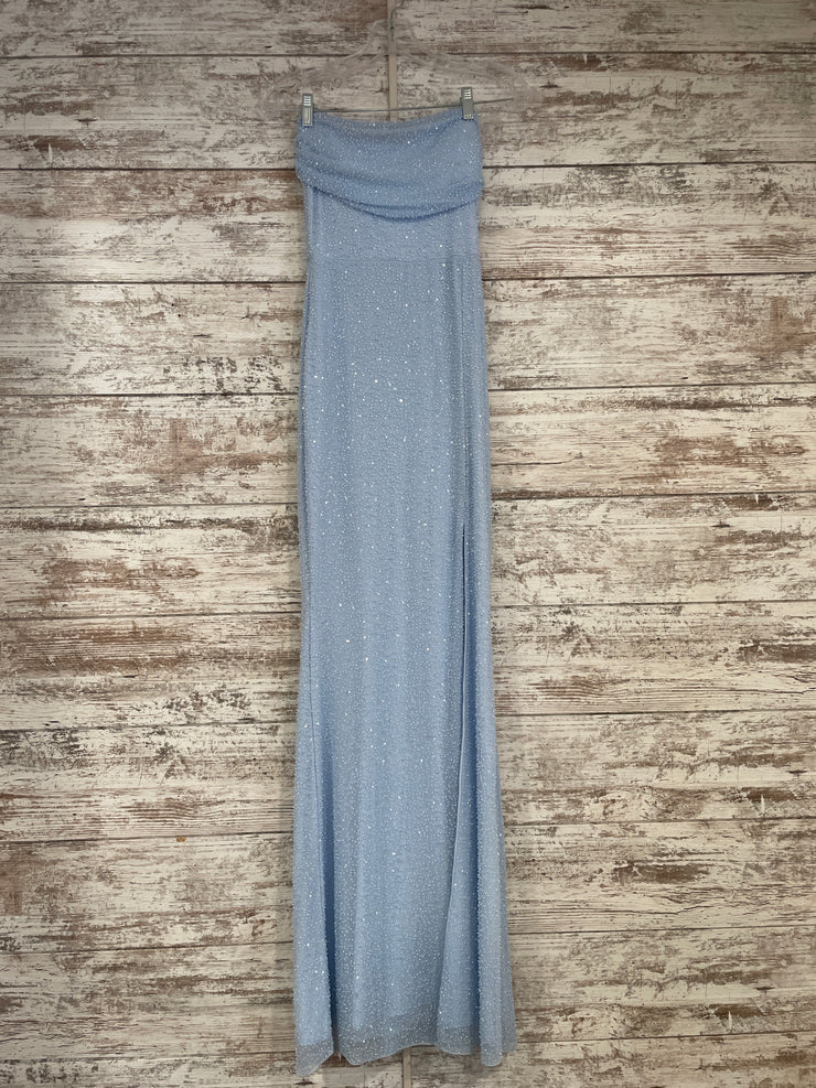 BLUE BEADED LONG DRESS