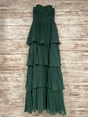 GREEN TIERED A LINE GOWN