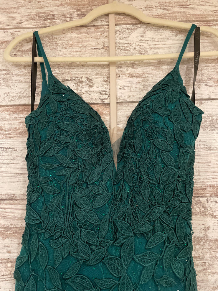 GREEN/FLORAL MERMAID GOWN-NEW