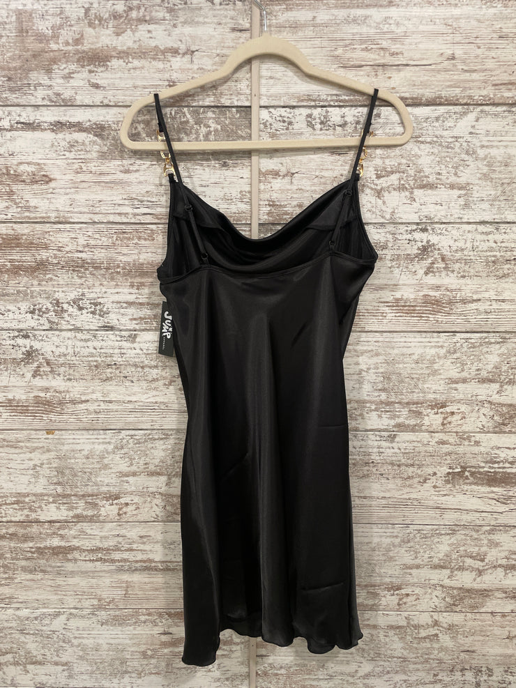 BLACK SATIN SHORT DRESS (NEW)