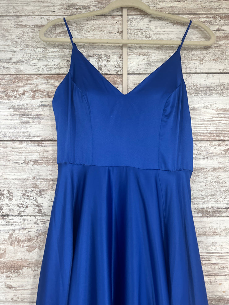 ROYAL BLUE A LINE GOWN