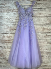 LAVENDER/FLORAL A LINE GOWN