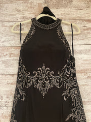 BLACK/GOLD LONG EVENING GOWN