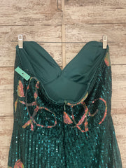 GREEN/FLORAL SPARKLY DRESS-NEW