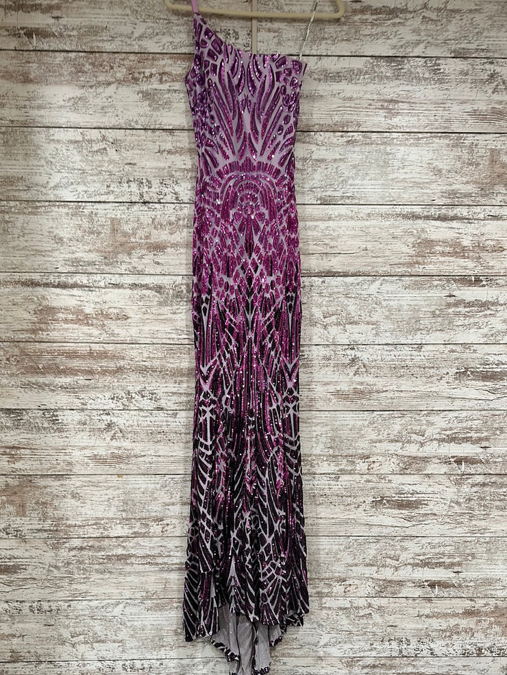 PURPLE SPARKLY MERMAID GOWN