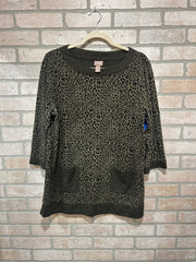 GREEN/BLACK LEOPARD TUNIC $99