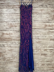 ROYAL BLUE SPARKLY LONG DRESS