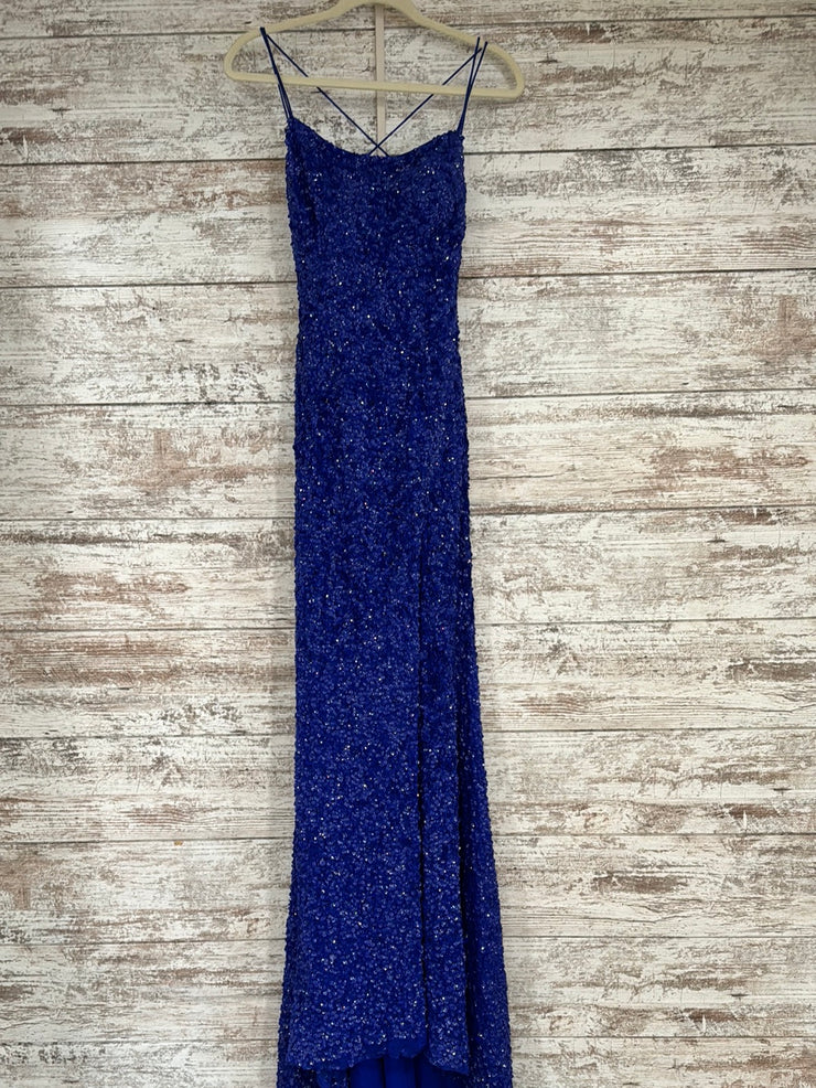 ROYAL BLUE SEQUIN LONG DRESS