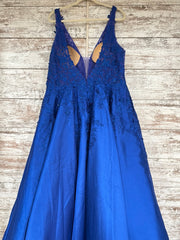 BLUE/FLORAL A LINE GOWN