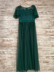 GREEN/FLORAL A LINE GOWN (NEW)